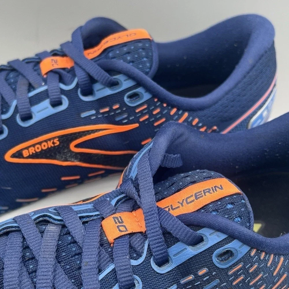 Brooks Glycerin GTS 20 Blue Orange Running Shoes - Men's Size 9.5 USED